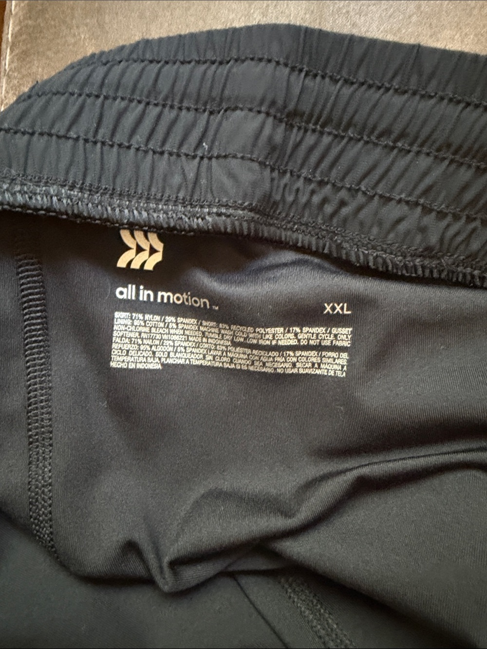all in motion Black womens Active skirt with shorts underneath XXL
